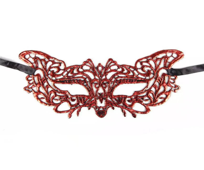 Kırmızı Dantel Masquerade Maskesi 9 No - 2