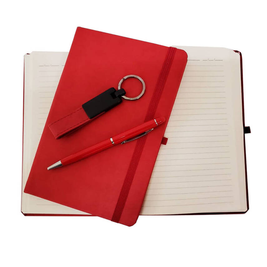 Kırmızı Defter Kalem ve Anahtarlık Seti - 1
