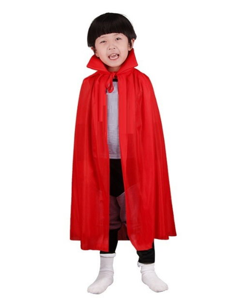 Kırmızı Renk Yakalı Pelerin Çocuk Boy 90 cm - 1