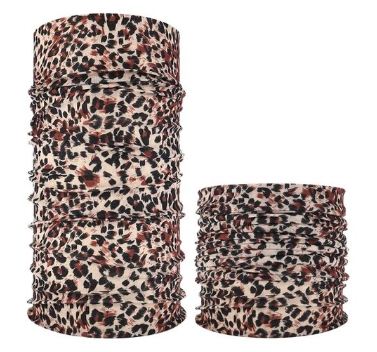 Koyu Renk Leopar Baf Bandana Maske - 1