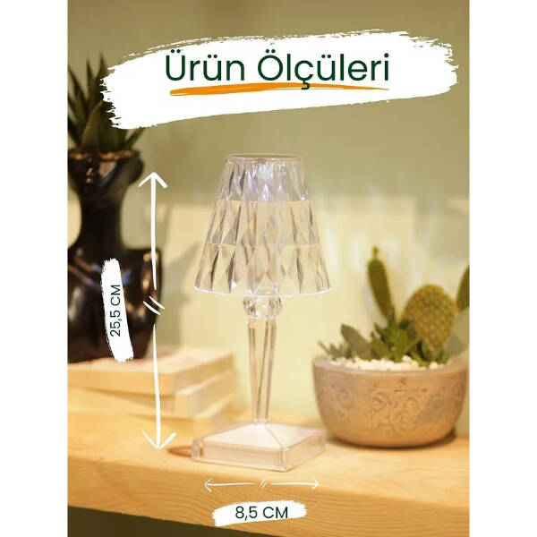 Kristal Abajur LED Kumandalı Ve Dokunmatik Masa Lambası - 5