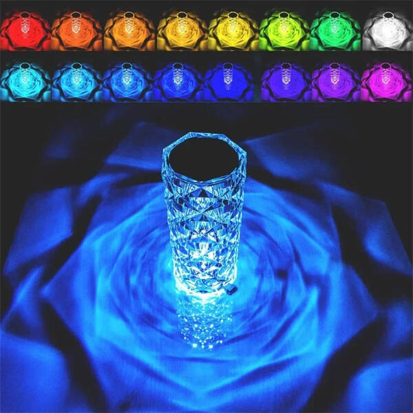 Kristal LED Kumandalı Ve Dokunmatik Masa Lambası - 4