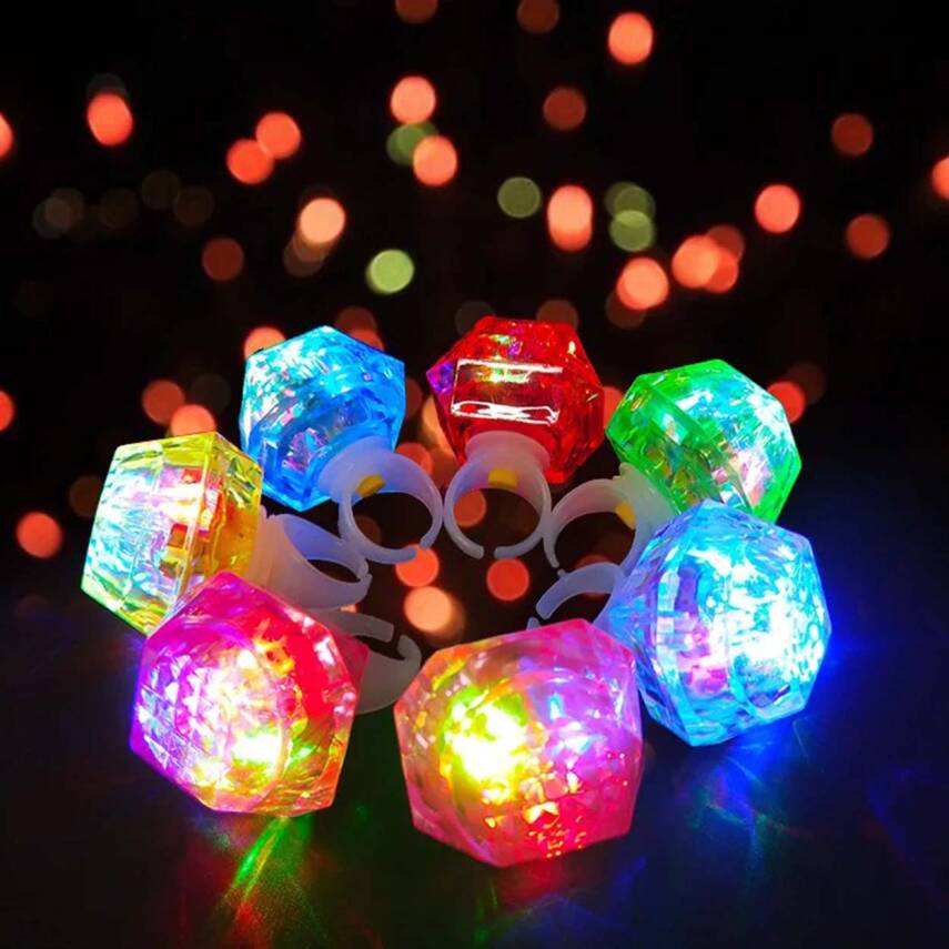 Kristal Tasarımlı Led Işıklı Pembe Yüzük - 4