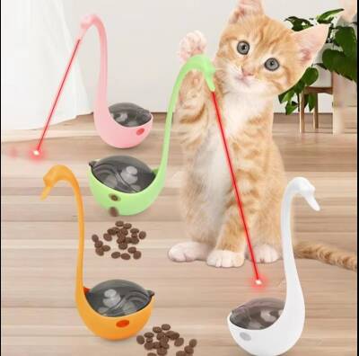 Kuğu Şeklinde Lazerli Kedi Oyuncağı - 1
