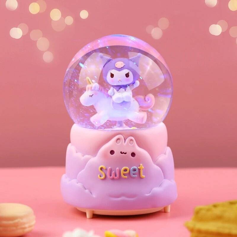 Kuromi Işıklı Müzikli Kar Küresi Orta Boy Model 1 - 1