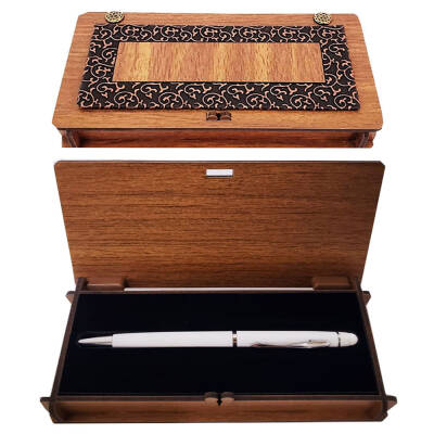 Kutulu Beyaz Metal Tükenmez Kalem