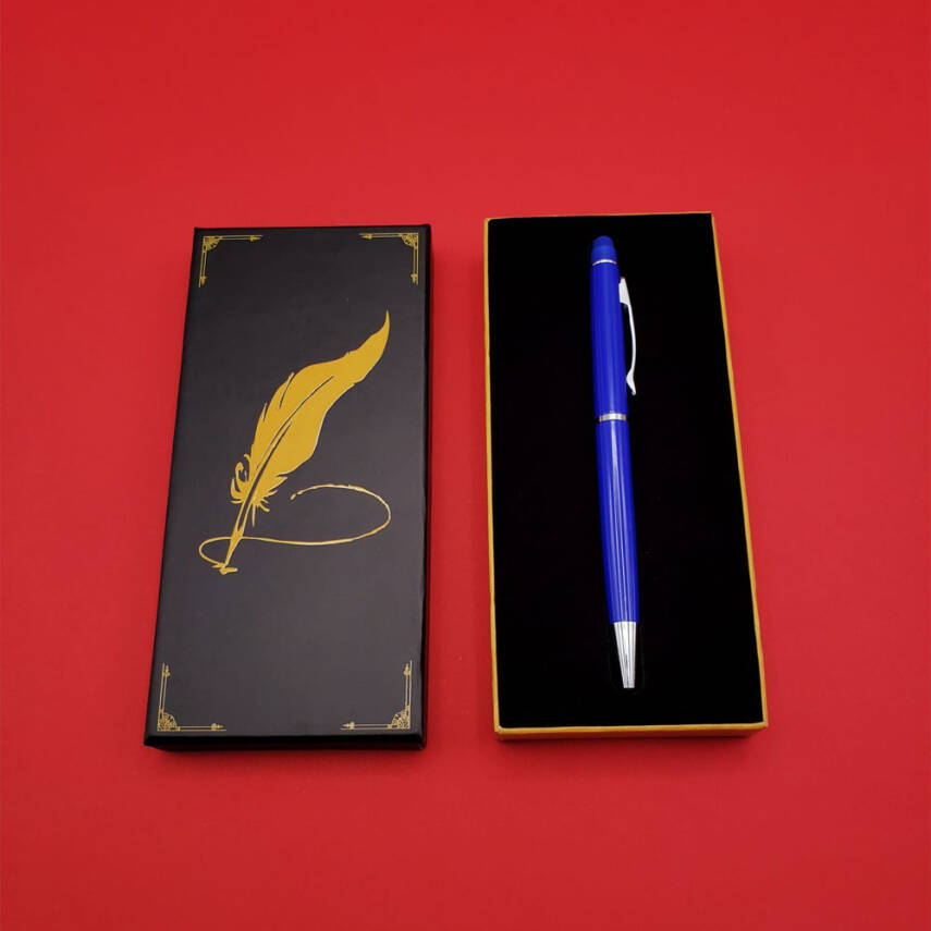 Kutulu Mavi Touchpen Tükenmez Kalem - 1