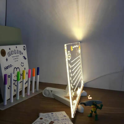 LED Aydınlatmalı Yazı ve Çizim Tahtası - Büyük Boy 30x20 cm - 2