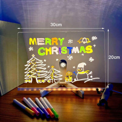 LED Aydınlatmalı Yazı ve Çizim Tahtası - Büyük Boy 30x20 cm - 3