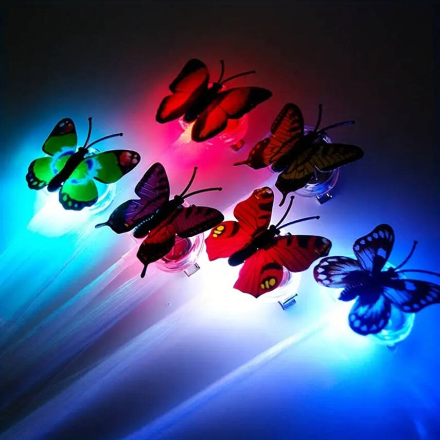 Led Fiber Optik Işıklı Kelebek Saç Klipsi - 5