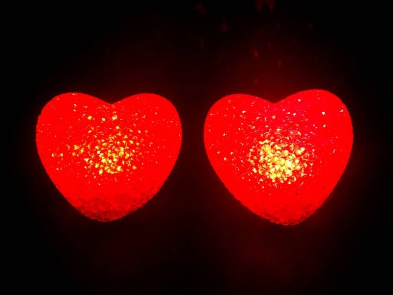 Led Işıklı Kırmızı Kalp Gece Lambası - 1