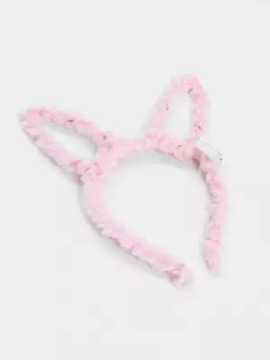 Led Işıklı Peluş Tavşan Kulak Taç Pembe - 5