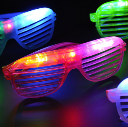 Led Işıklı Renkli Panjur Gözlük 12 Adet - 1