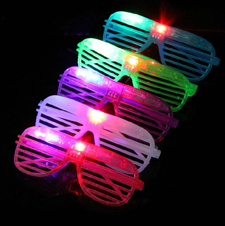 Led Işıklı Renkli Panjur Gözlük 12 Adet - 2