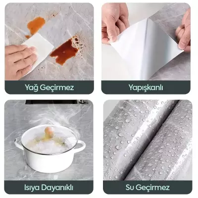 Mermer Desenli Kaplama Kağıdı 5 Metre - 5
