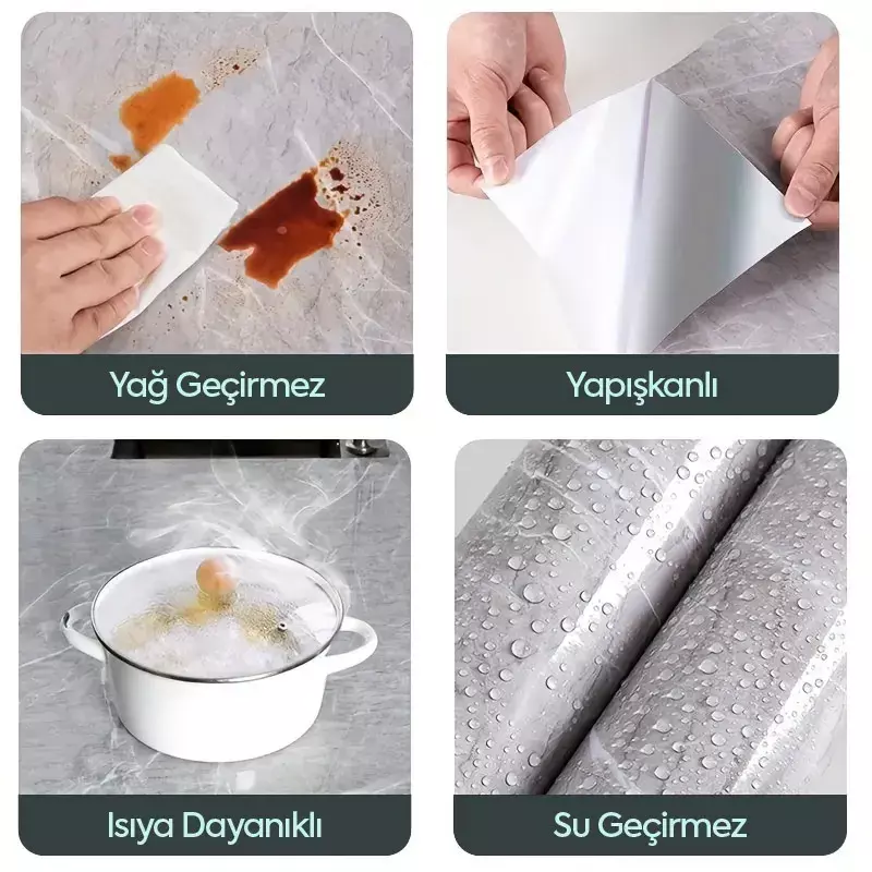 Mermer Desenli Kaplama Kağıdı 5 Metre - 5