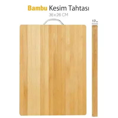 Metal Saplı Bambu Kesim Panosu - 1