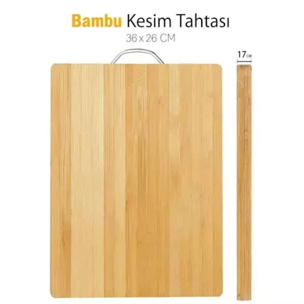 Metal Saplı Bambu Kesim Panosu - 1