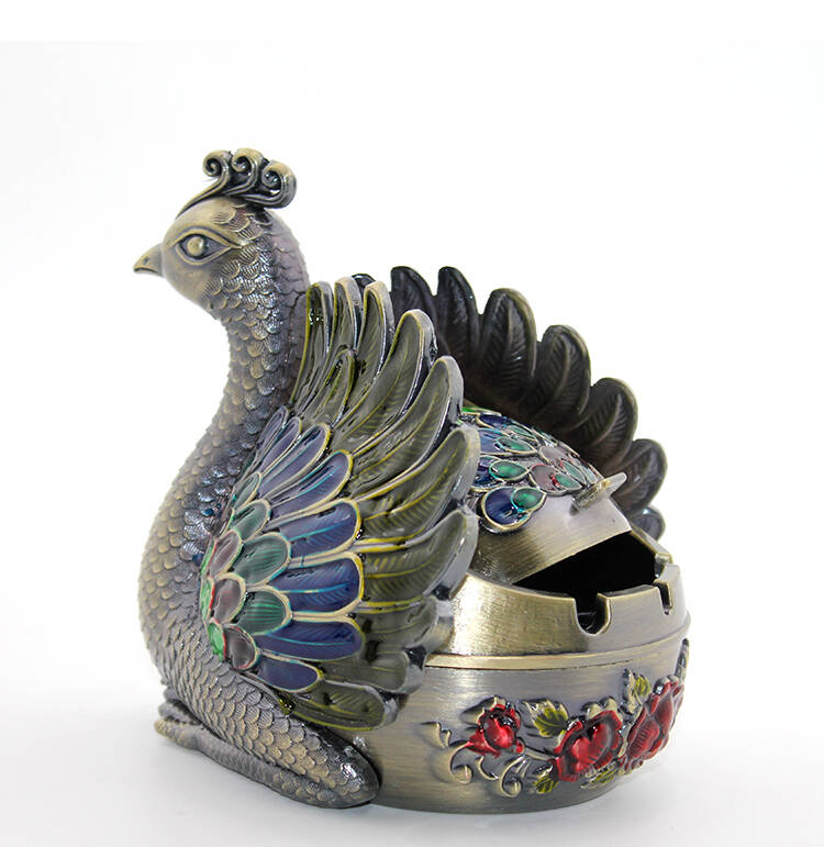 Metal Tavuskuşu Figürü Küllük - 1