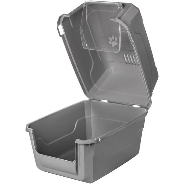 Mikopet Deluxe Gri Kapalı Kedi Tuvaleti - 1