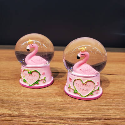 Mini Işıklı Flamingo Kar Küresi - 1