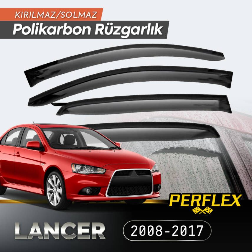 Mitsubishi Lancer 2008-2017 Cam Rüzgarlığı V2 Düz - 1