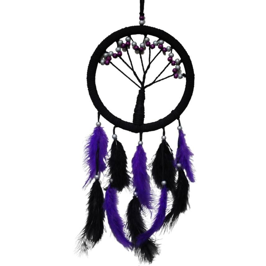 Mor İncili Hayat Ağacı Dream Catcher - 2