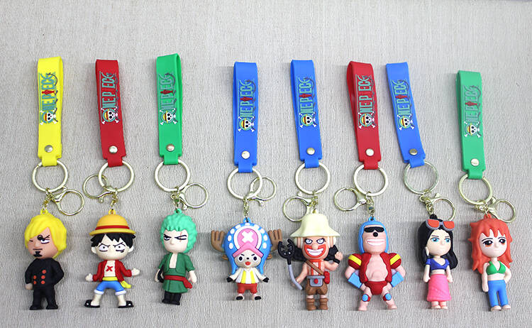 One Piece Karışık Karakterler Silikon Anahtarlık - 1