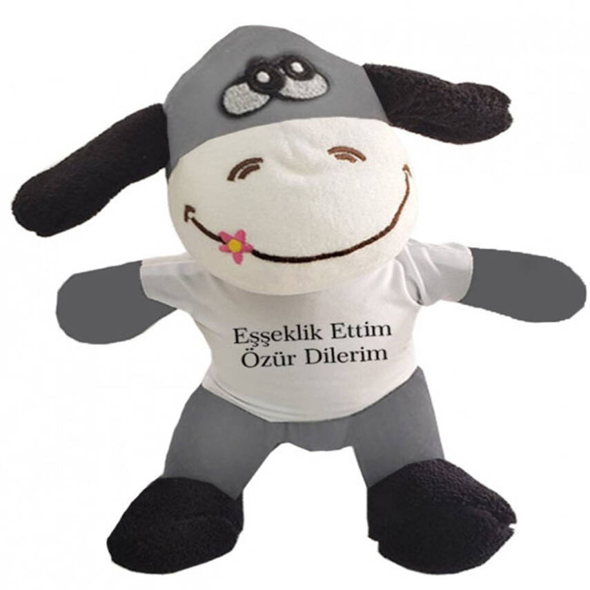 Oyuncak Peluş Eşeklik Ettim Tişörtlü Eşek - 1