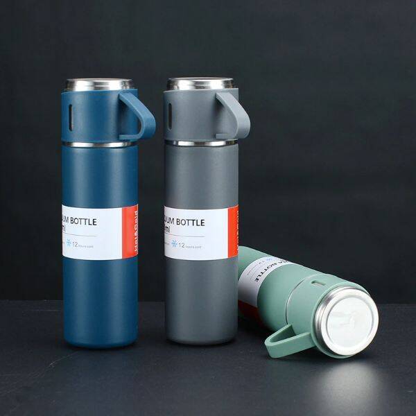 Paslanmaz Çelik Bardaklı Termos Seti 500 ML - 1
