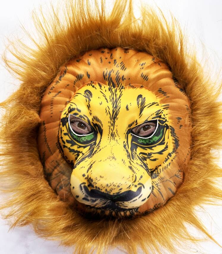Peluş Aslan Maskesi Kahverengi Yeleli Mega Peluş 33 No - 1