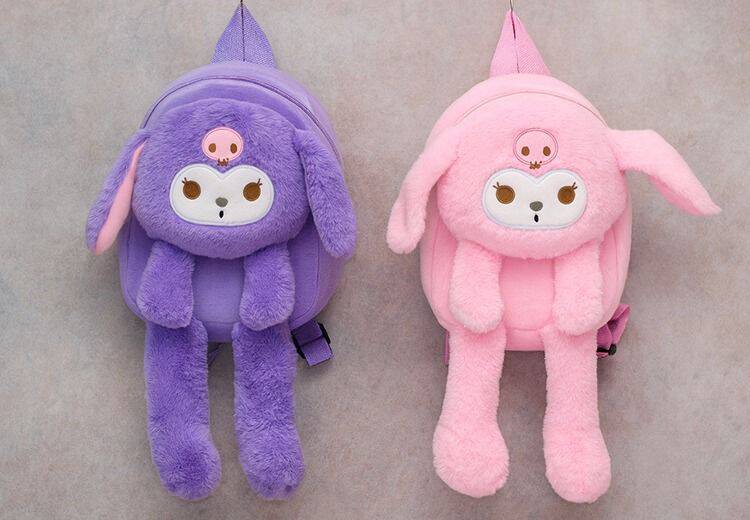 Peluş Işıklı Oynar Kulaklı Kuromi Sırt Çantası - 1