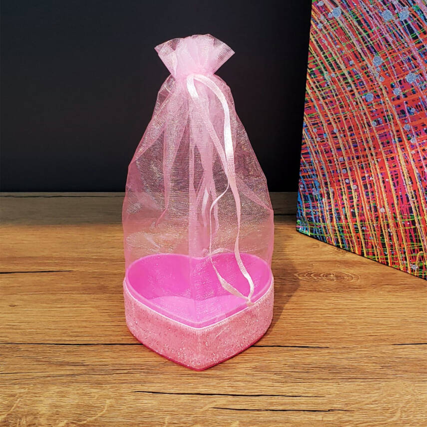 Pembe Kalpli Tül Kese - 1
