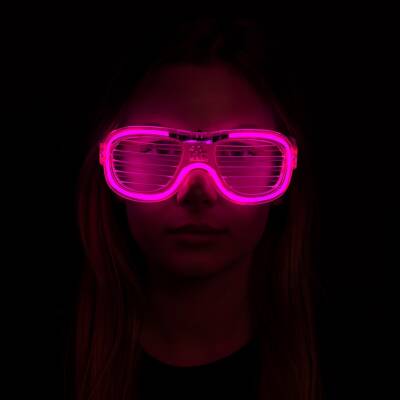 Pembe Led Işıklı Parti Gözlüğü - Neon 3 Modlu - 2