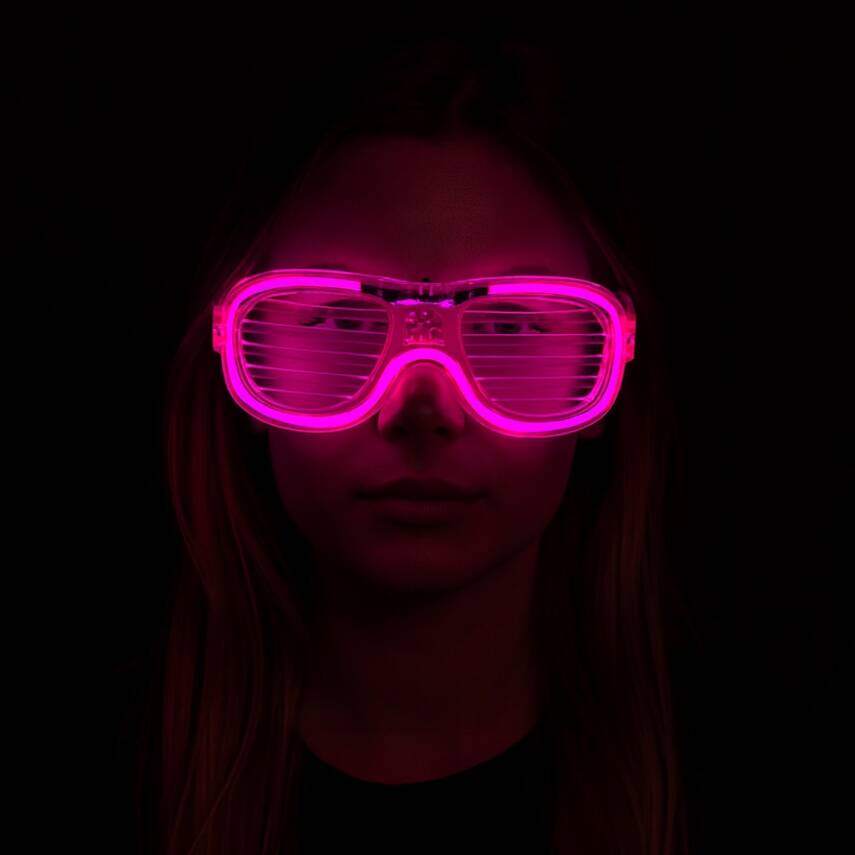 Pembe Led Işıklı Parti Gözlüğü - Neon 3 Modlu - 2