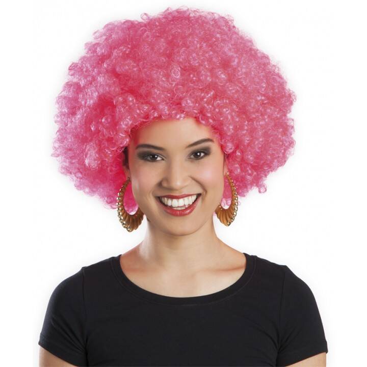 Pembe Renk Kıvırcık Afro Bonus Parti Peruğu - 1