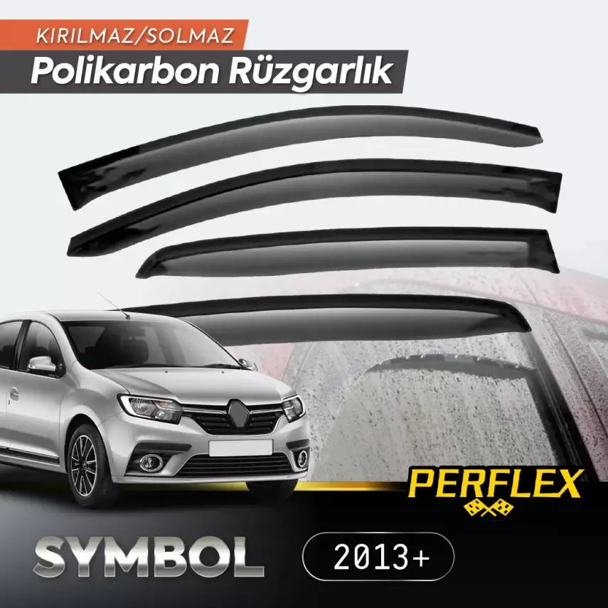 Perflex Polikarbon Kırılmaz Rüzgarlık V2 Düz Renault Symbol 2013+ - 1