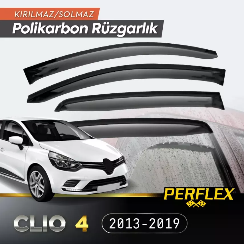 Perflex Polikarbon Kırılmaz Rüzgarlık V2 Mugen Renault Clio 4 2013-2019 - 1