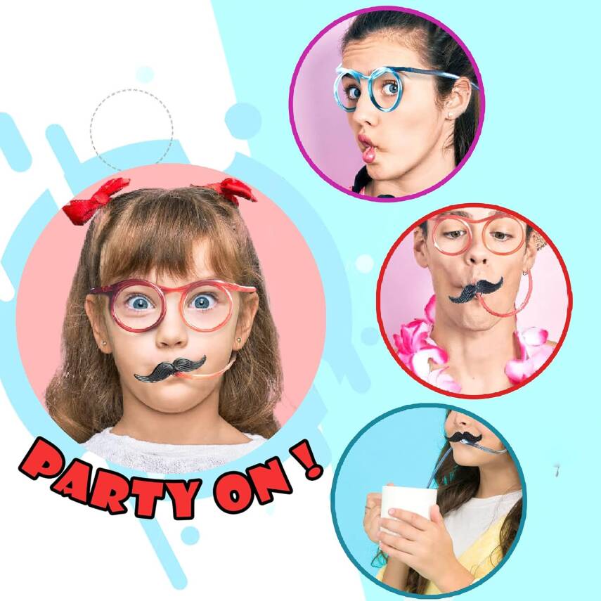 PIPETLI PARTI GÖZLÜĞÜ - ÇOCUK VE YETIŞKIN BIYIKLI PIPET GÖZLÜK - 3
