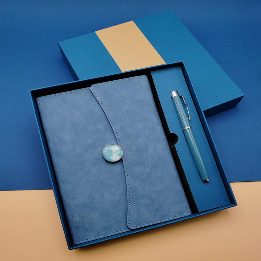 Promosyon Defter Kalem Seti Mavi Renk - 1