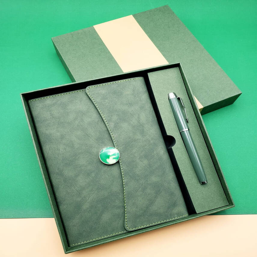 Promosyon Defter Kalem Seti Yeşil Renk - 1