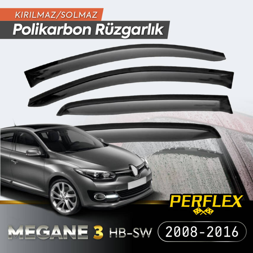 Renault Megane 3 HB-SW 2008-2016 Cam Rüzgarlığı V2 Mugen - 1