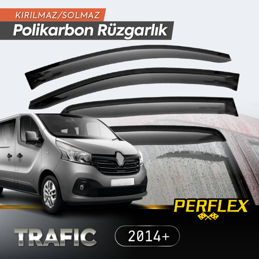 Renault Trafic 2014+ Cam Rüzgarlığı V2 Düz - 1