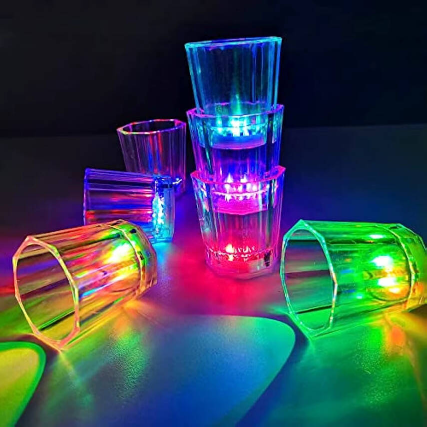 Renkli Led Parlayan Fiber Optik Glow Işıklı Bardak 1 Adet - 1