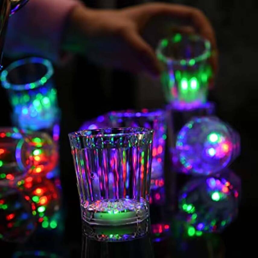 Renkli Led Parlayan Fiber Optik Glow Işıklı Bardak 1 Adet - 4