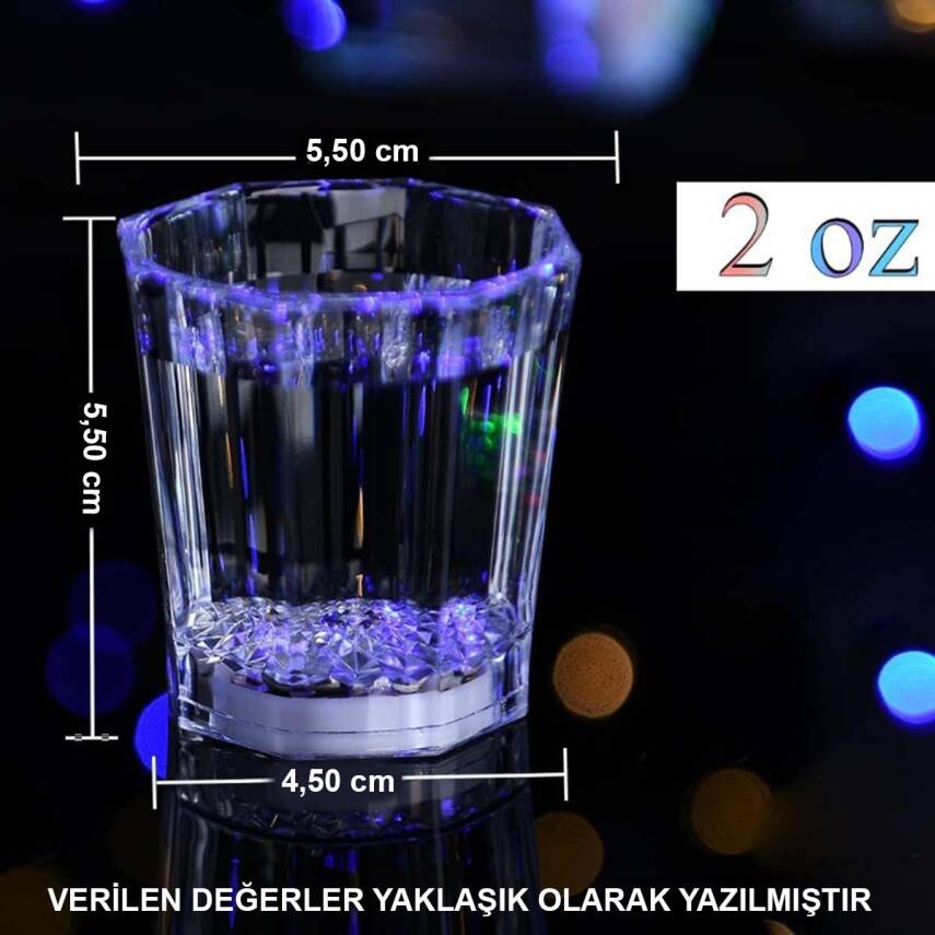 Renkli Led Parlayan Fiber Optik Glow Işıklı Bardak 1 Adet - 5