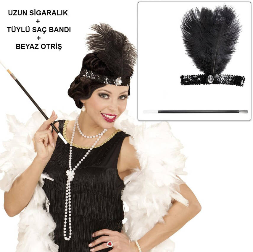 Retro Charliston Aksesuar Seti – Gatsby Kostüm Seti - 1