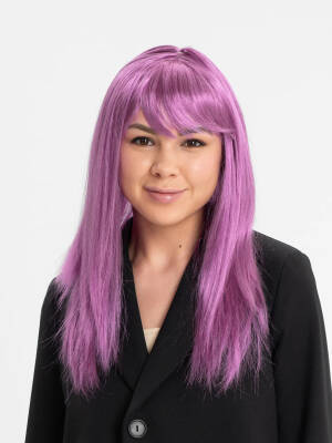 Rose Pembe Düz Kesim Peruk - 1