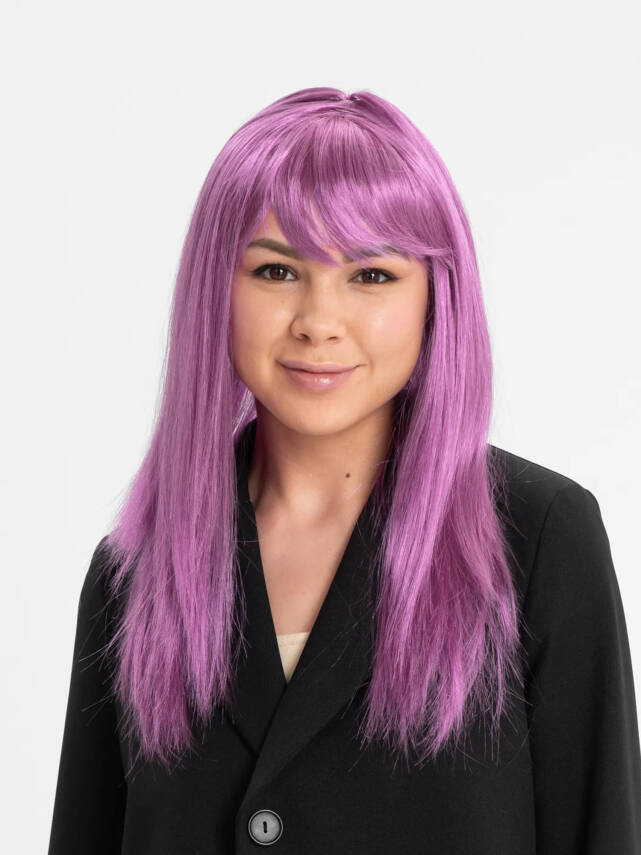 Rose Pembe Düz Kesim Peruk - 1