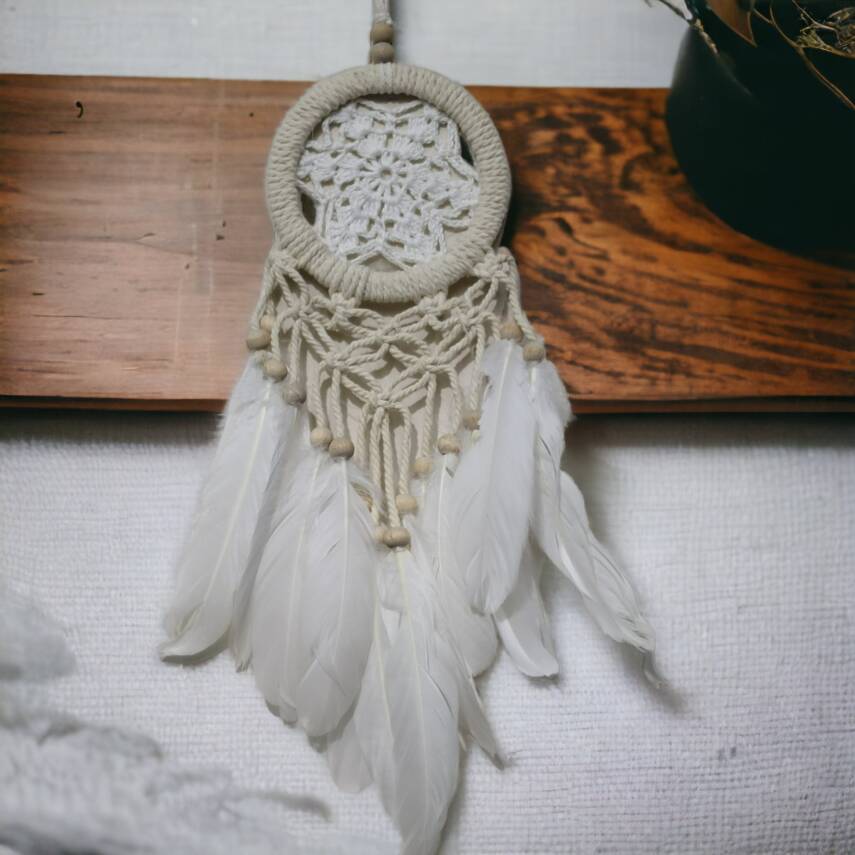 Rüya Kovan Dream Catcher Beyaz Kuş Tüylü - 2